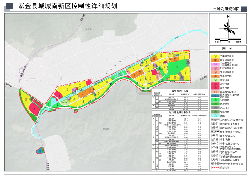 《紫金县城城南新区控制性详细规划》的批前公示