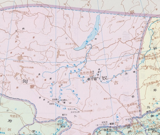《鮮卑等部》圖《中國史稿地圖集》之《西漢與匈奴戰爭》圖松田壽男